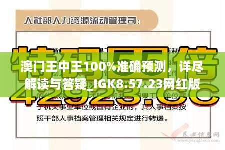 澳门王中王100%正确答案最新章节,澳门王中王100%正确答案最新章节揭秘